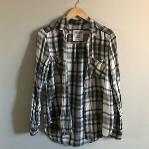 MOSSIMO boyfriend fit flannel olive green xs